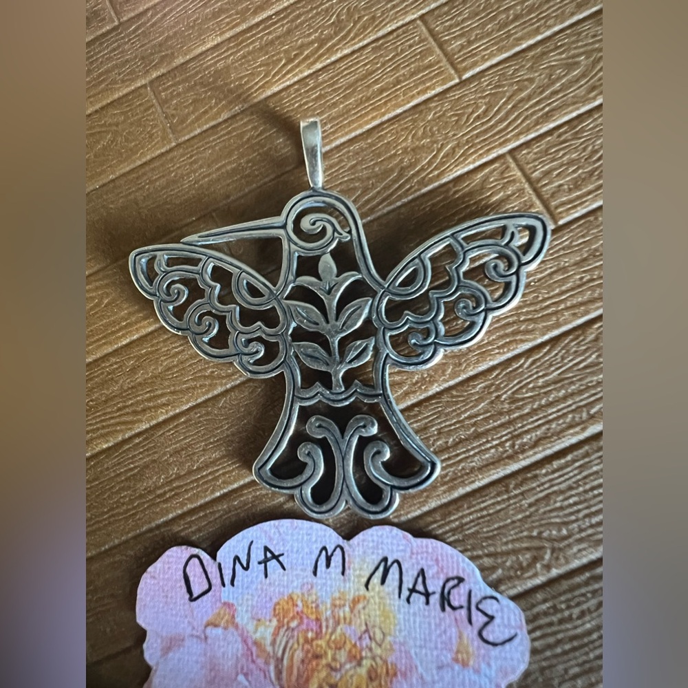 James Avery Retired Hummingbird Openwork Pendant! 925